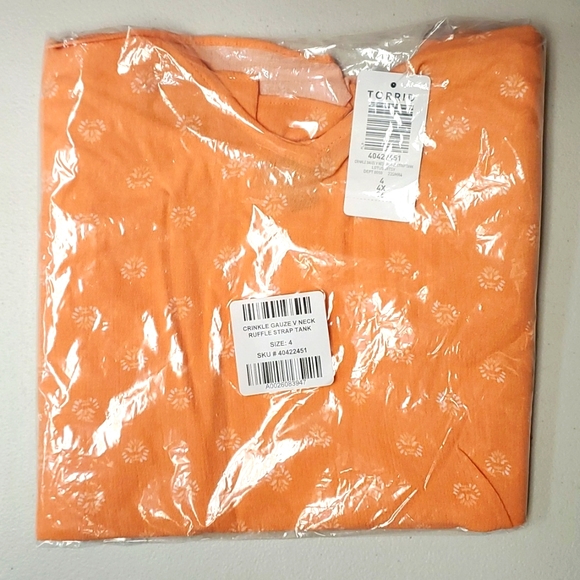 ❤️NWT VINTAGE TORRID FLORAL WASHABLE CRINKLE GAUZE CAMI - PEACH TANK - PLUS SIZE - Picture 5 of 15